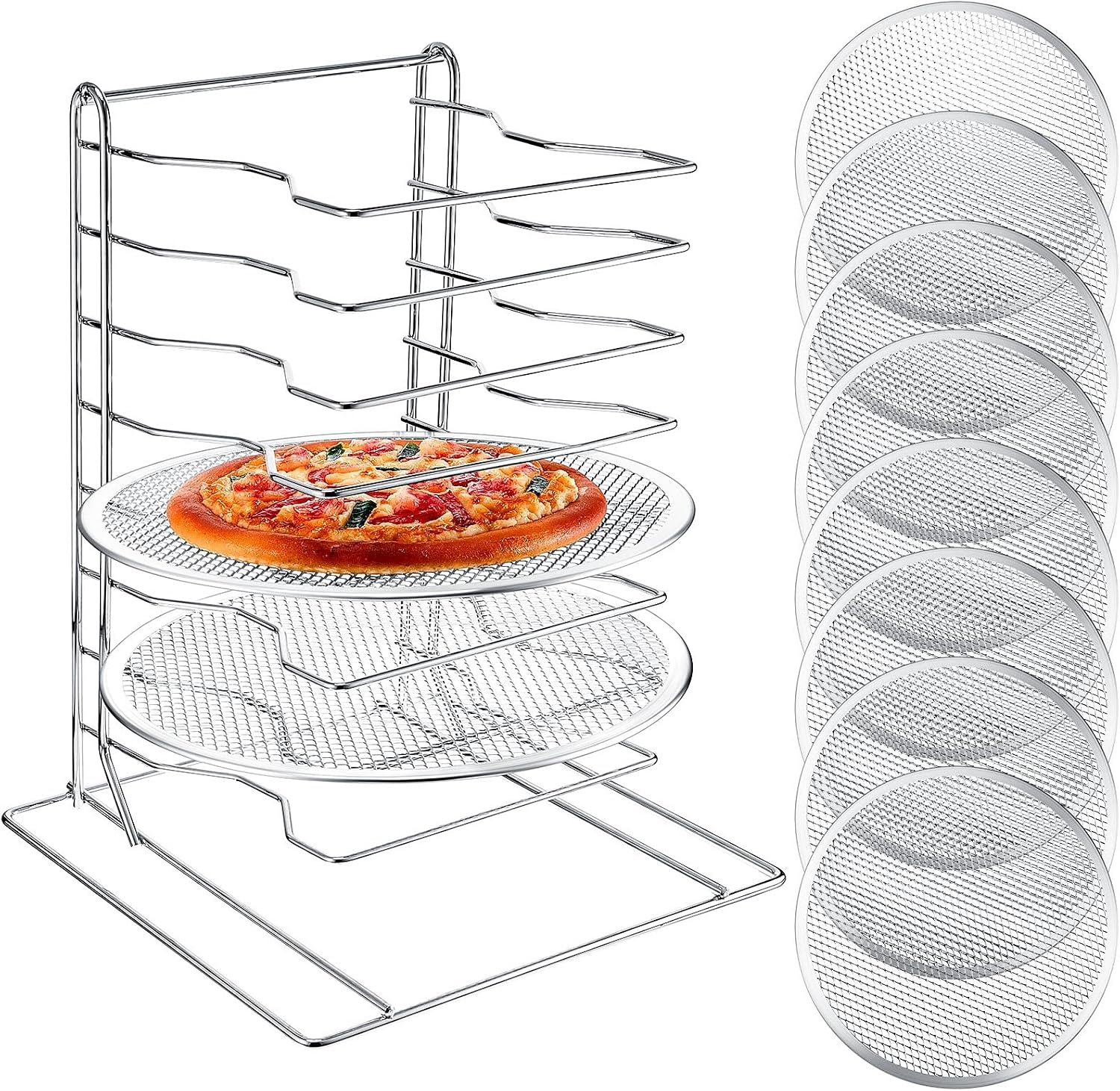 Kitchen And Baking Equipment - Estante para pizzas de 8 niveles