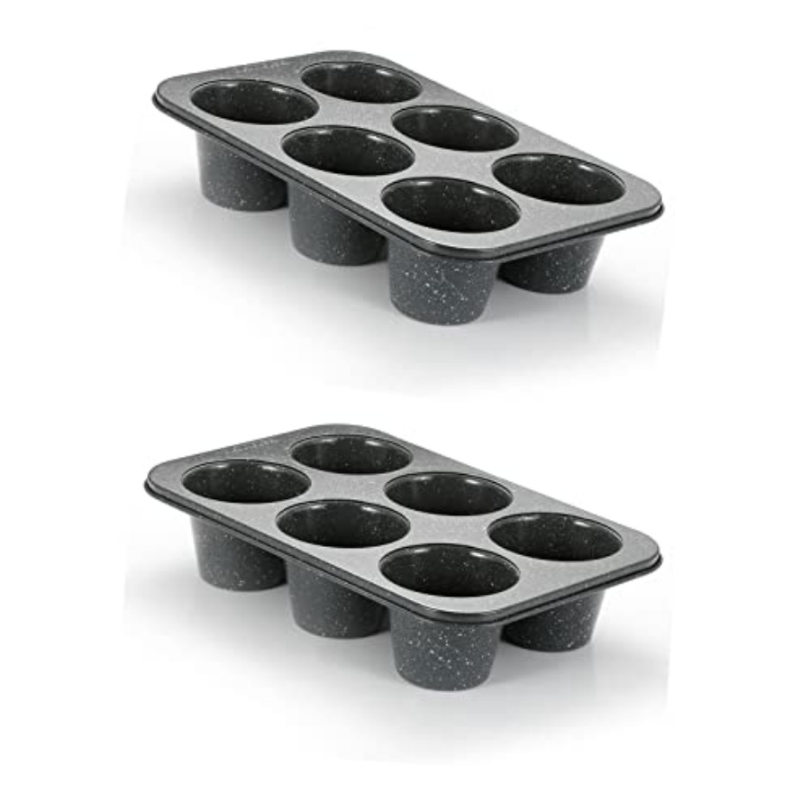 Muffin Tin Nonstick - 2 moldes para muffins jumbo profundos,
