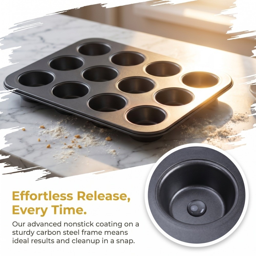 Muffin Tin Nonstick - Molde para Muffins Mini de Acero