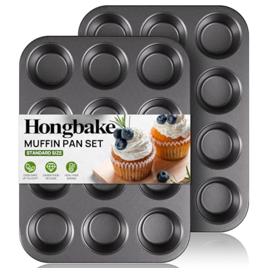 Muffin Tin Nonstick - Molde para hornear muffins, bandeja antiadherente