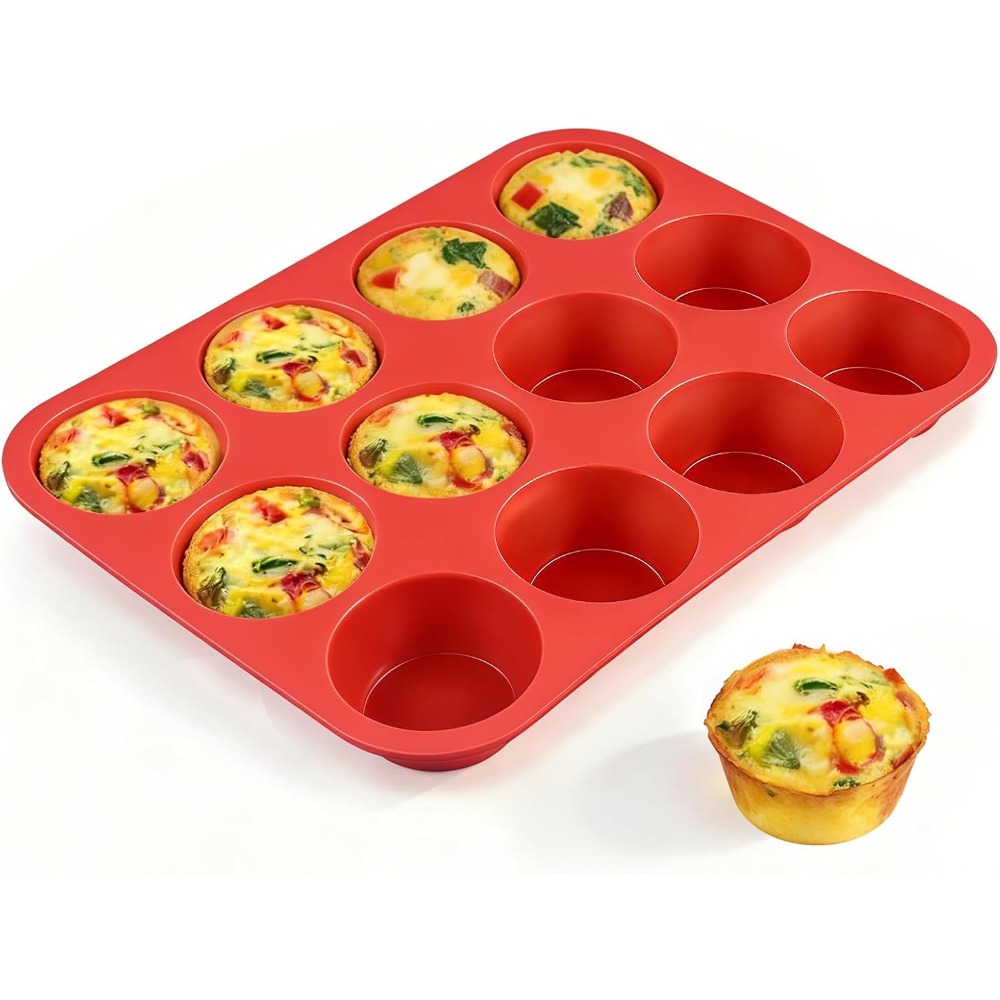 Muffin Tin Nonstick - Molde de Silicona para Muffins de