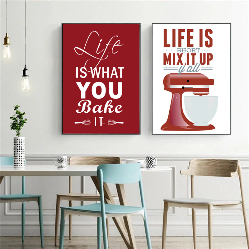 Kitchen Baking Quotes - Cuadros sobre lienzo para pared, Mezclador