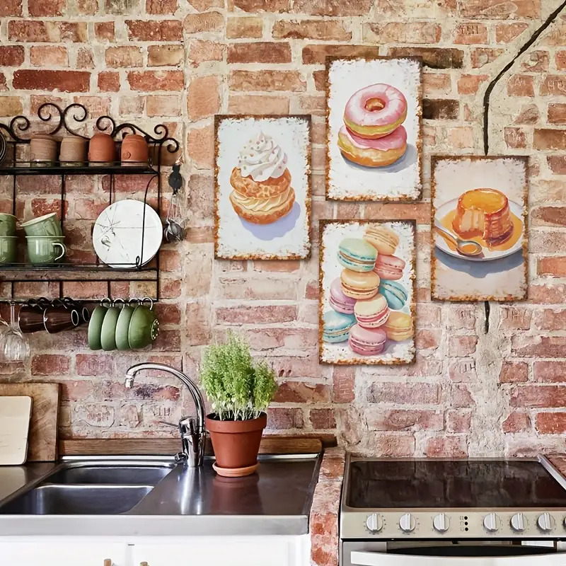 Kitchen Baking Wall Art - Letrero decorativo de pared para repostería,
