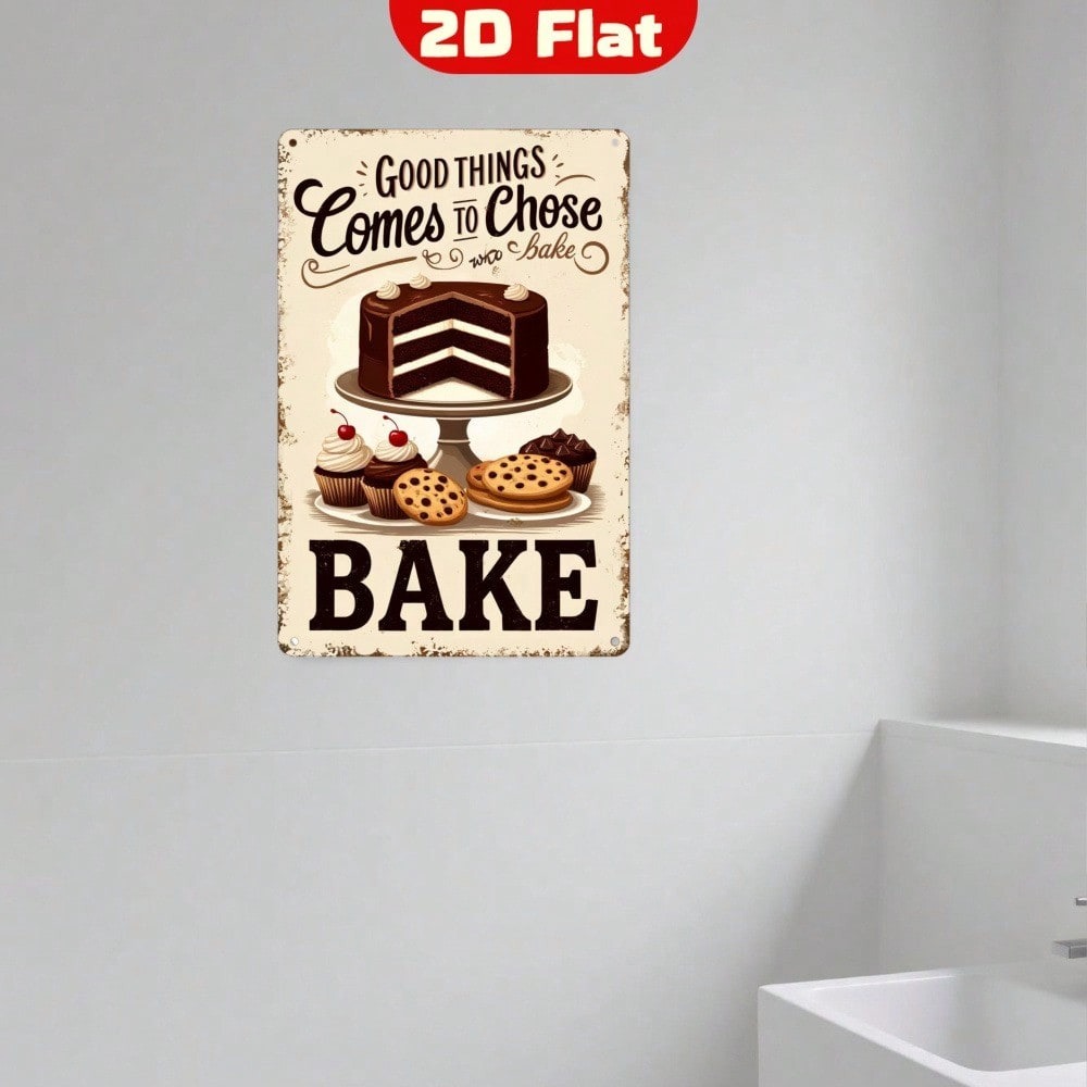Kitchen Baking Wall Art - 【Arte de pared metálico vintage】Letrero decorativo