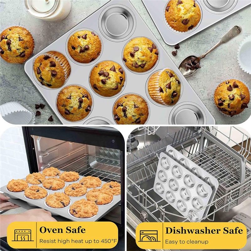 ABGH - Molde para Muffins, Ban - Muffin Tin Nonstick reseña y precio