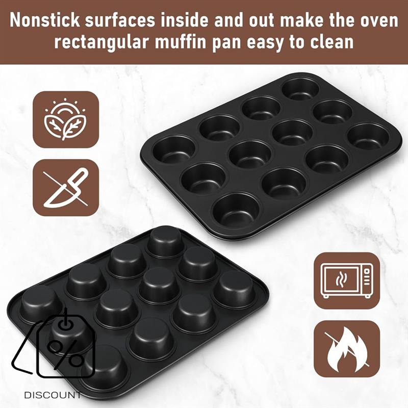 Paquete de ABJO-3 sartén antia - Muffin Tin Nonstick reseña y precio