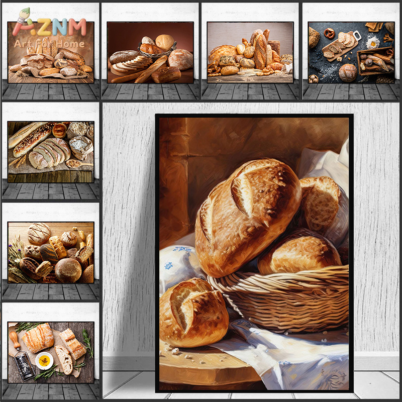 AZNM Pintura Realista de Pan R - Kitchen Baking Wall Art reseña y precio