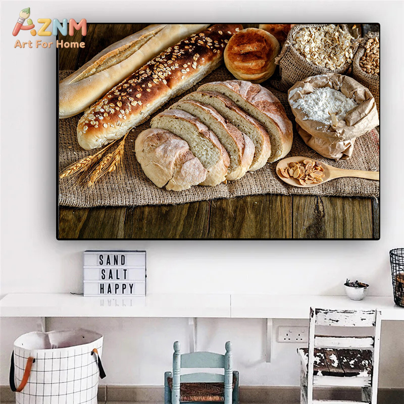 AZNM Pintura Realista de Pan R - Kitchen Baking Wall Art reseña y precio