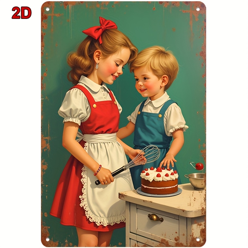 Letrero de metal de 8x12 pulga - Kitchen Baking Wall Art reseña y precio