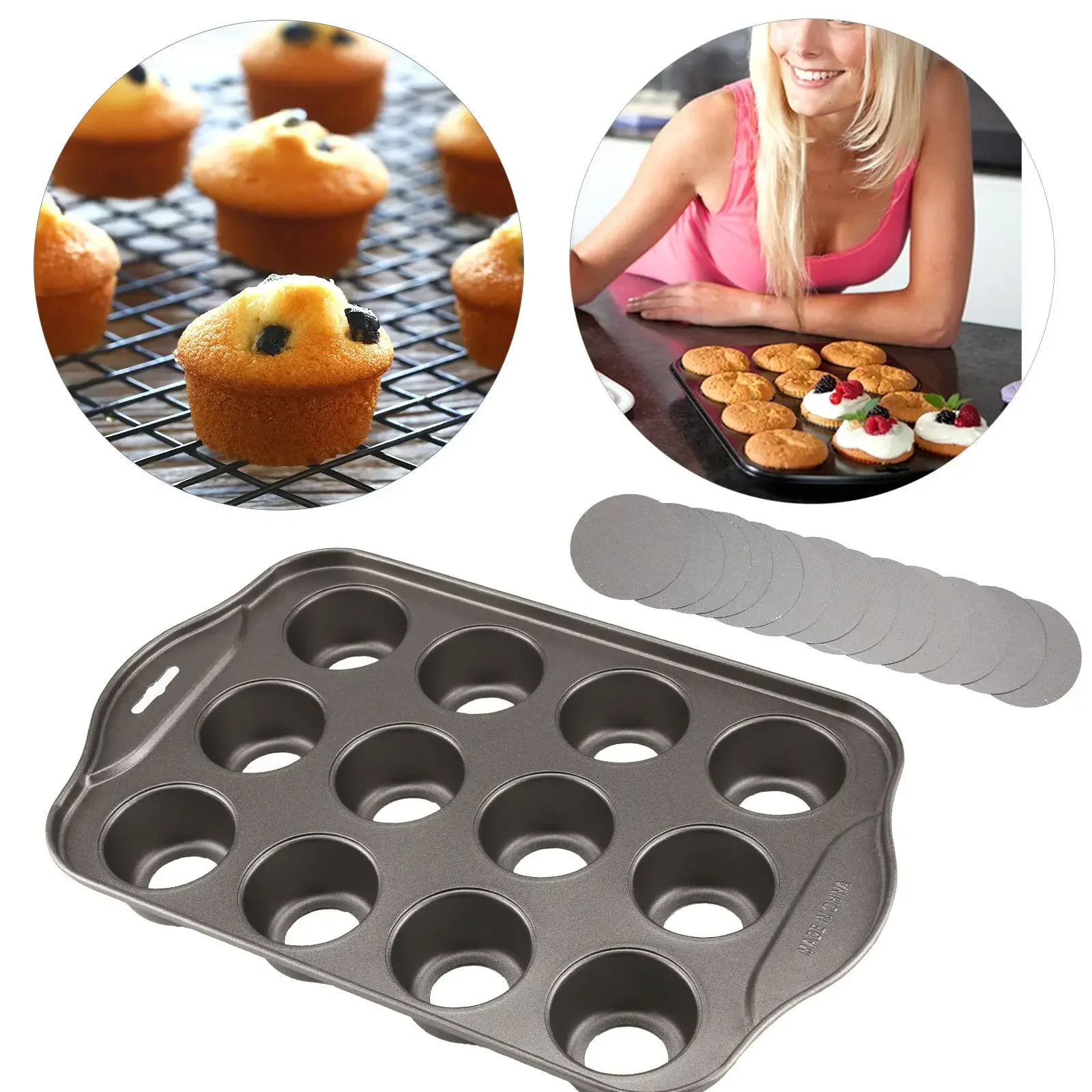 12 Mini bandeja para hornear p - Muffin Tin Nonstick reseña y precio