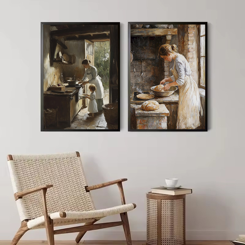 Cocina francesa mujer hornear  - Kitchen Baking Wall Art reseña y precio