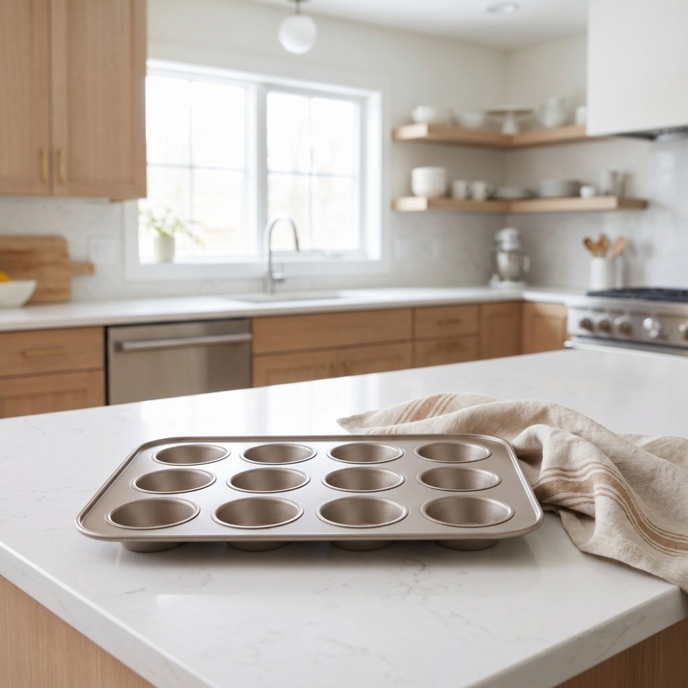 Molde para Muffins de Acero al - Muffin Tin Nonstick reseña y precio