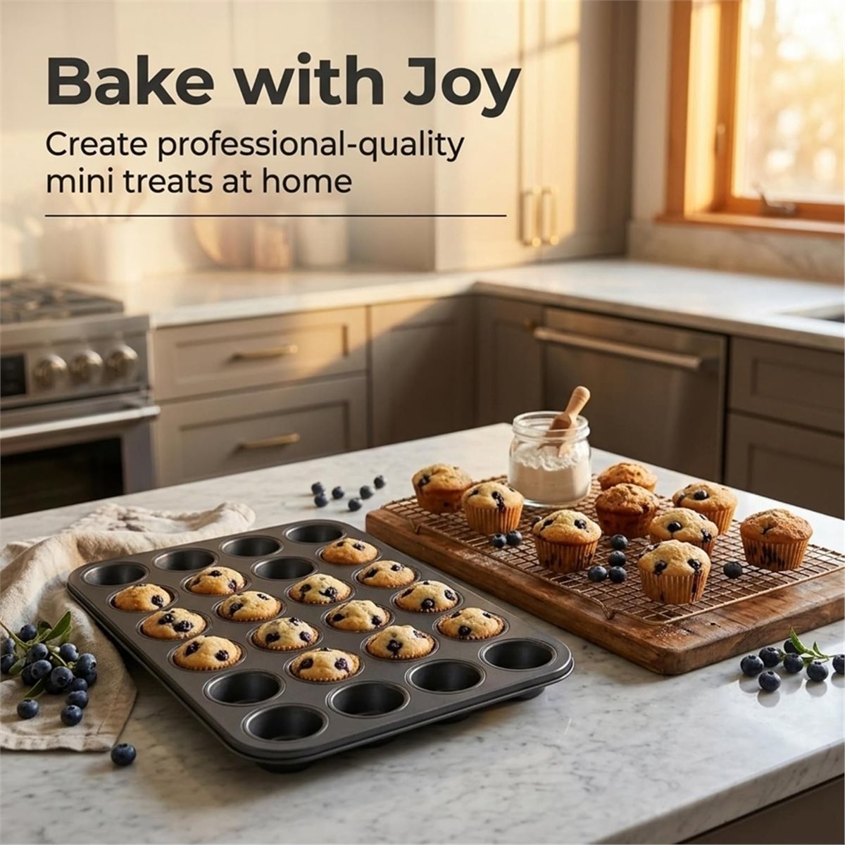 Molde para Mini Muffins con Mo - Muffin Tin Nonstick reseña y precio