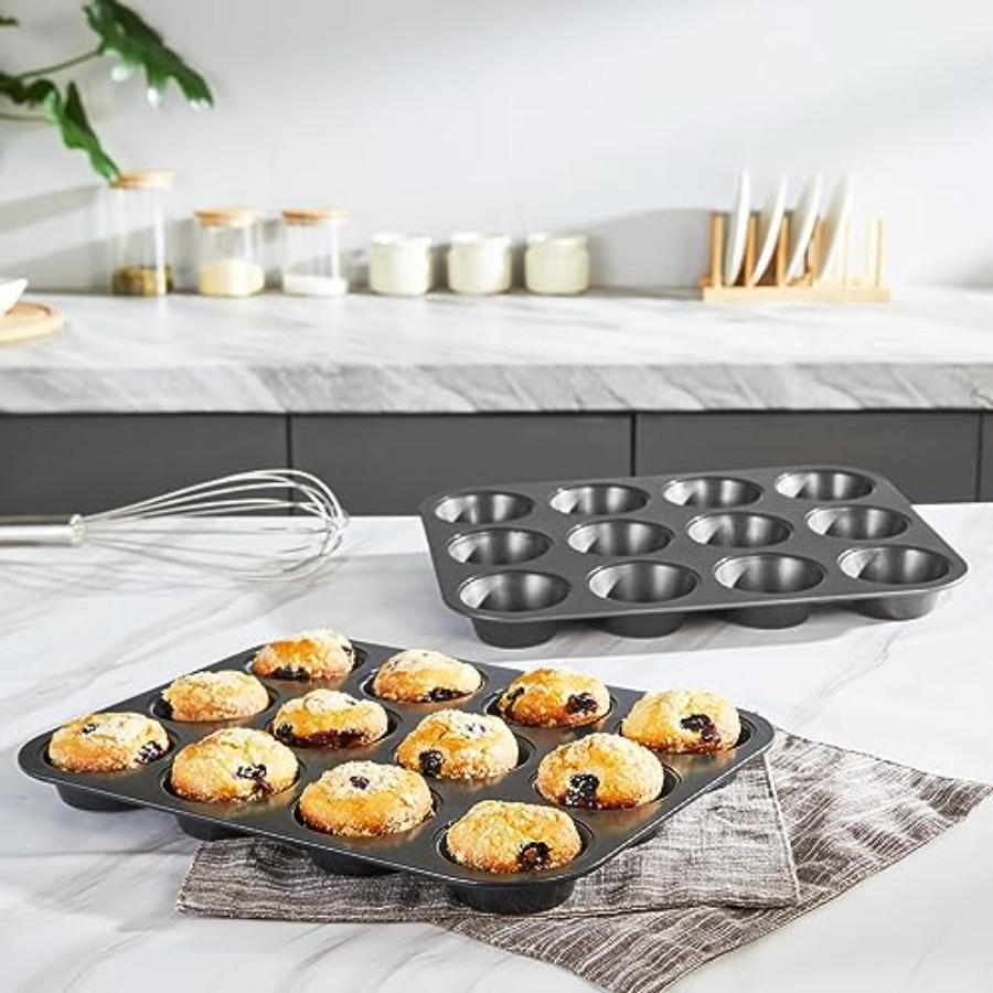 Molde para hornear muffins, ba - Muffin Tin Nonstick reseña y precio