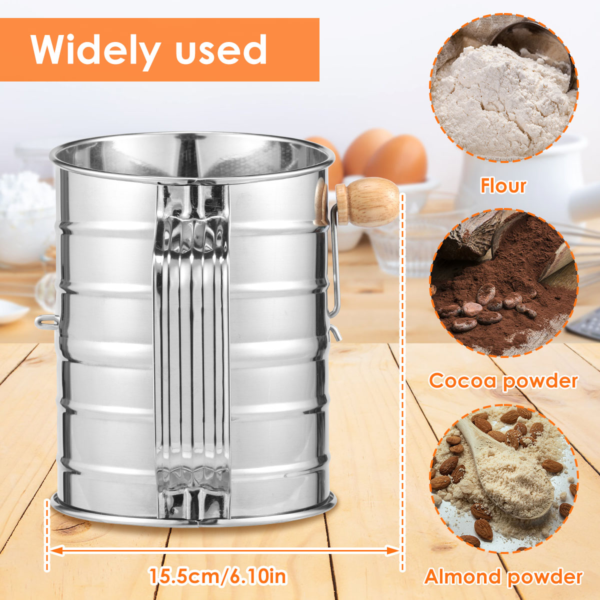 Tamiz de harina de acero inoxi - Kitchen And Baking Equipment reseña y precio